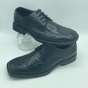 Borelli Martin Black Leather Square Toe Dress Shoes Men's 8 Classic Minimalist